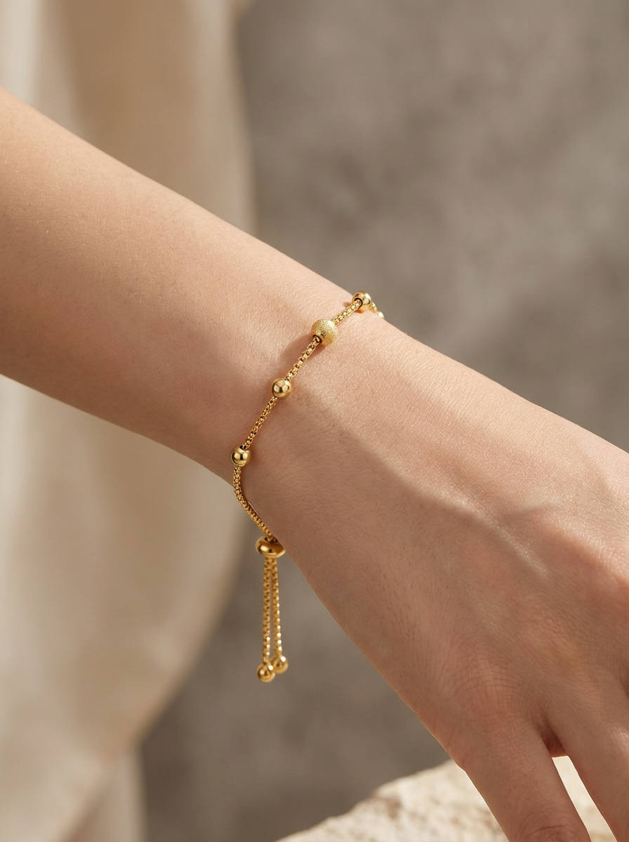 Gold Ball Slider Bracelet