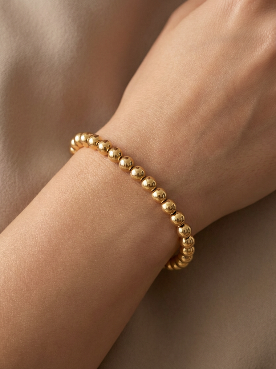 Gold Ball Stretch Bracelet