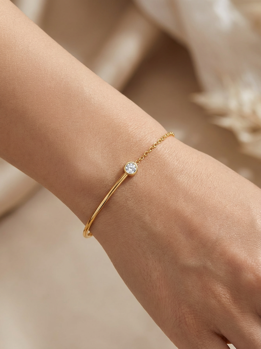 Half Chain CZ Bracelet