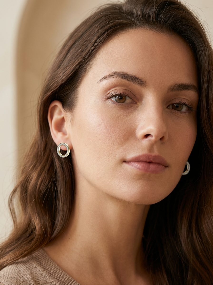 Halo Circle Stud Earrings