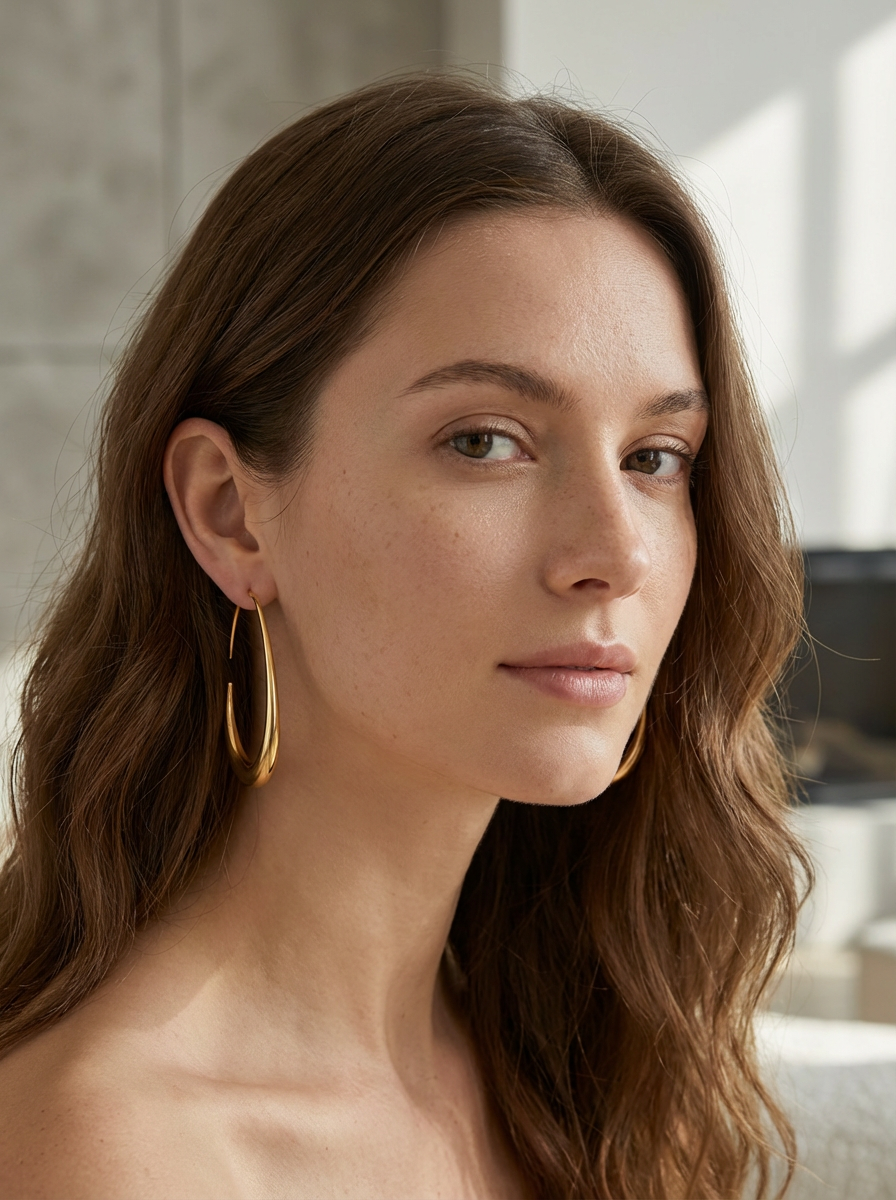 Sculpted Open Hoop Earrings