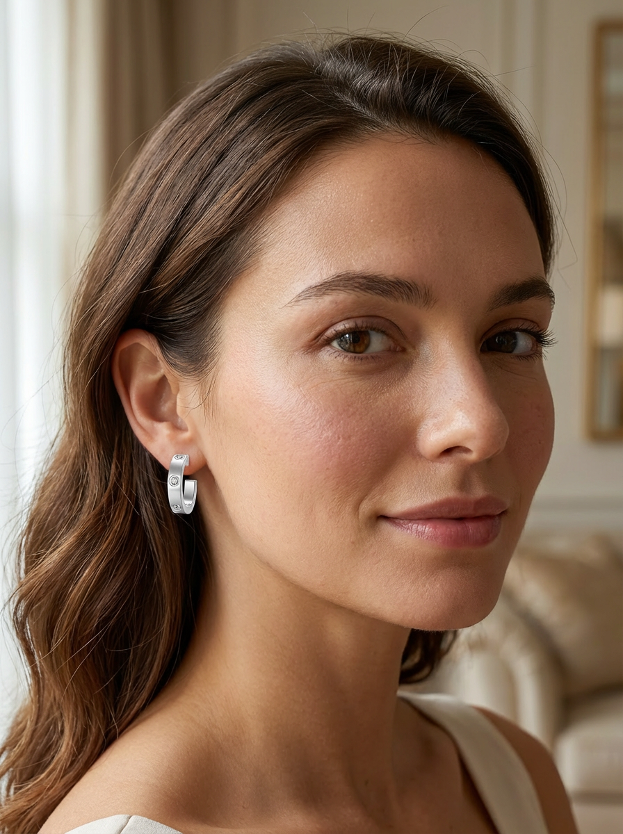 Luna Crystal Hoop Earrings