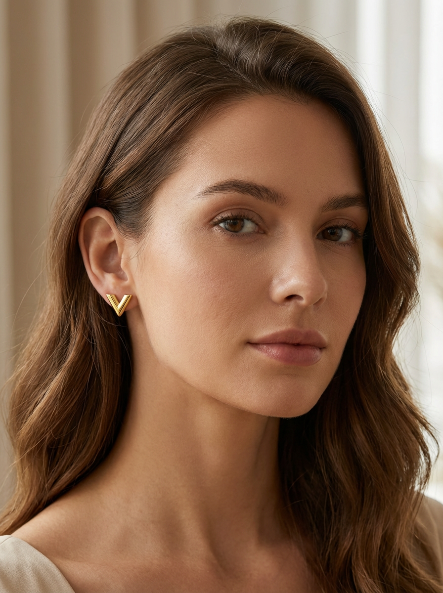 V Stud Earrings