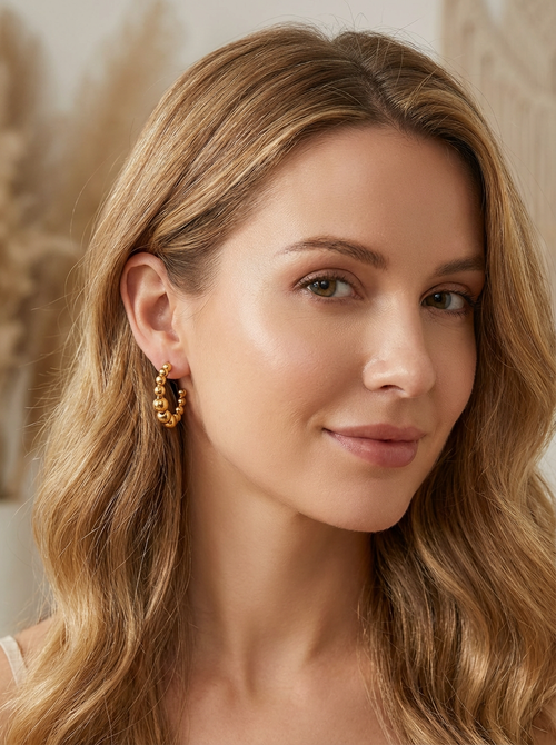 Beaded Hoop Earrings