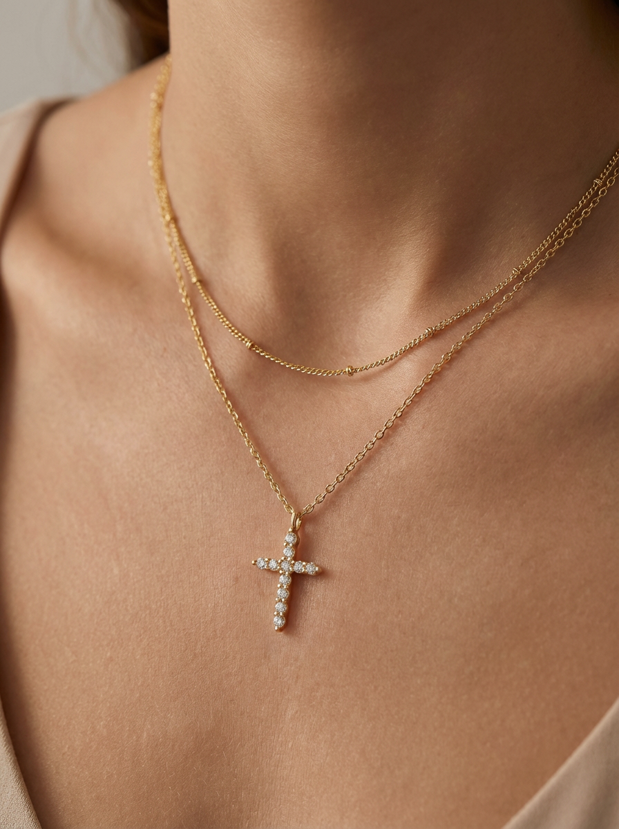 Crystal Cross Necklace