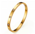 Gold CZ Bangle Bracelet