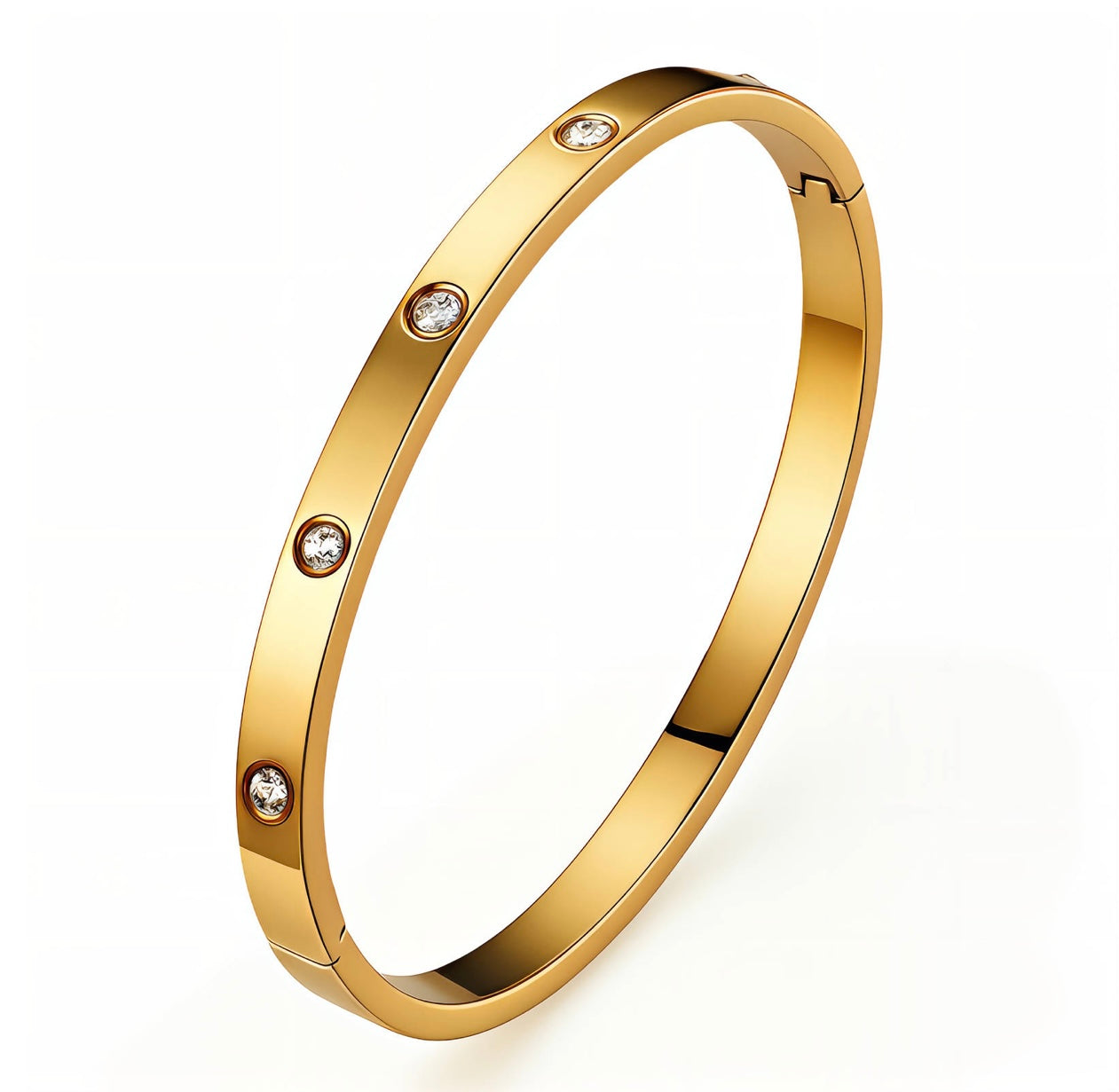 Gold CZ Bangle Bracelet