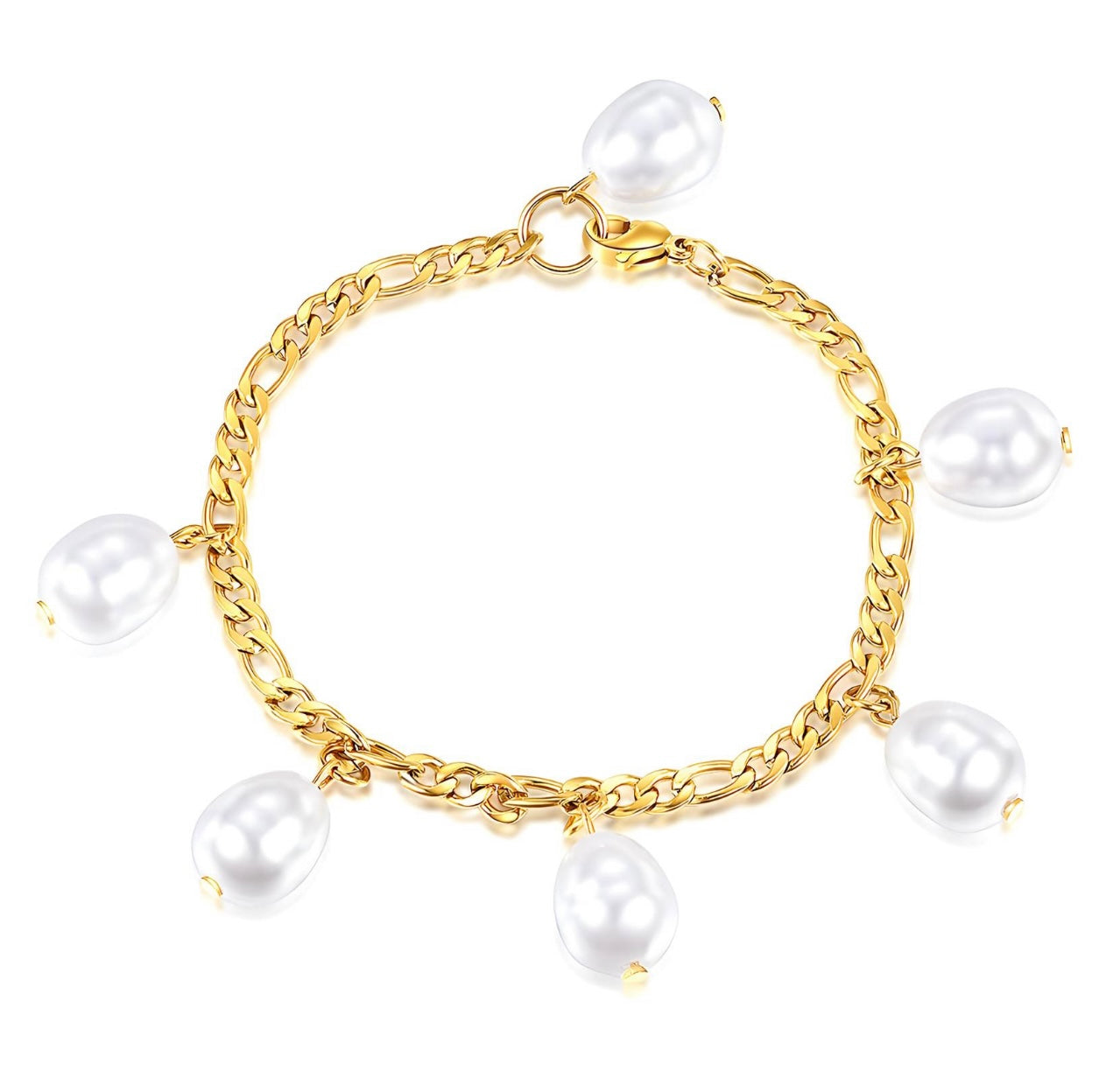 Pearl Charm Chain Bracelet