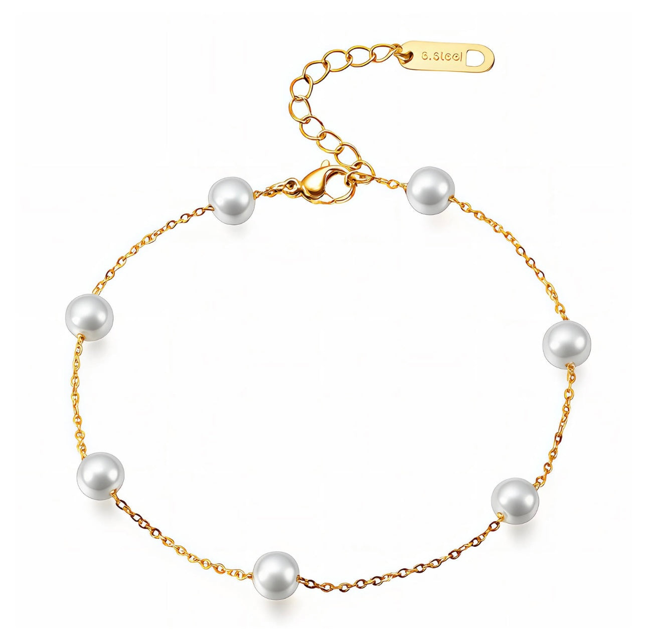 Minimal Pearl Chain Bracelet