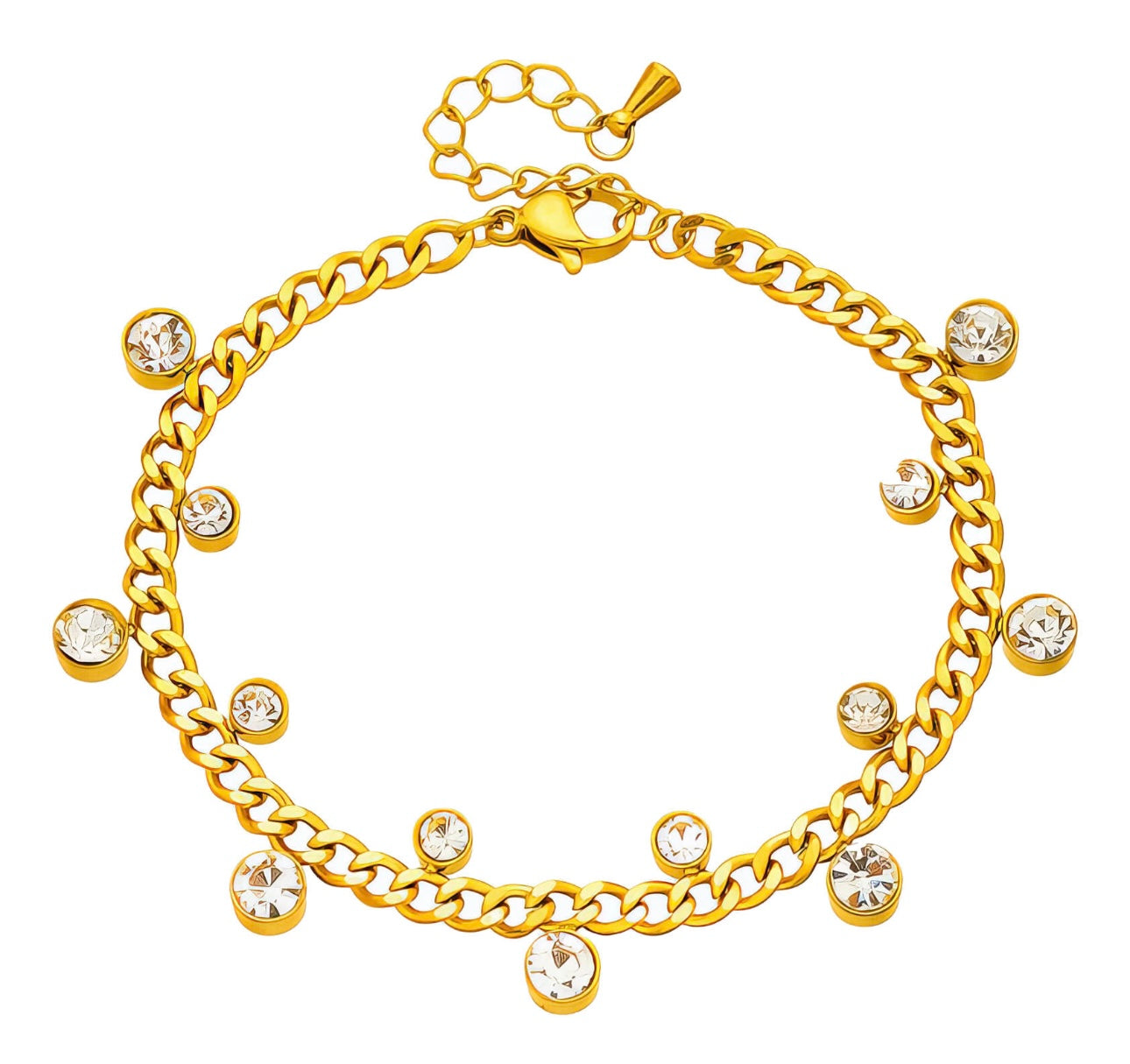 Crystal Drop Chain Bracelet