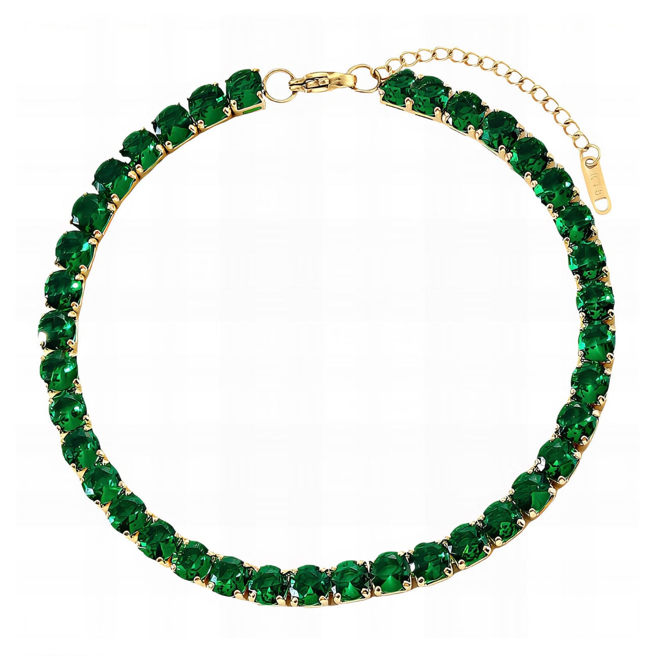 Green Crystal Tennis Bracelet