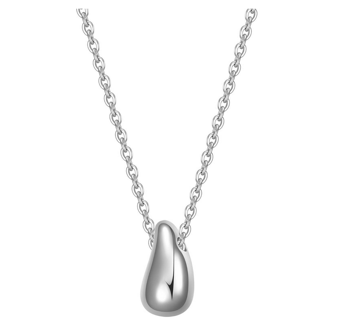 Silver Drop Pendant Necklace