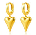 Heart Drop Hoop Earrings