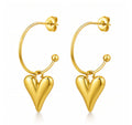 Heart Charm Hoop Earrings