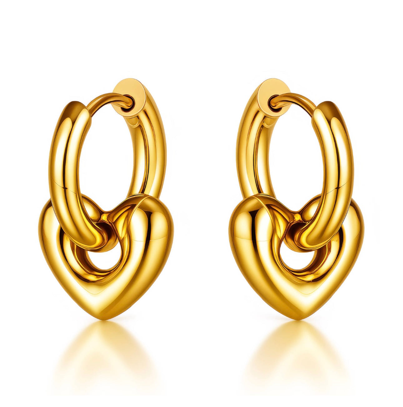 Interlinked Heart Hoop Earrings