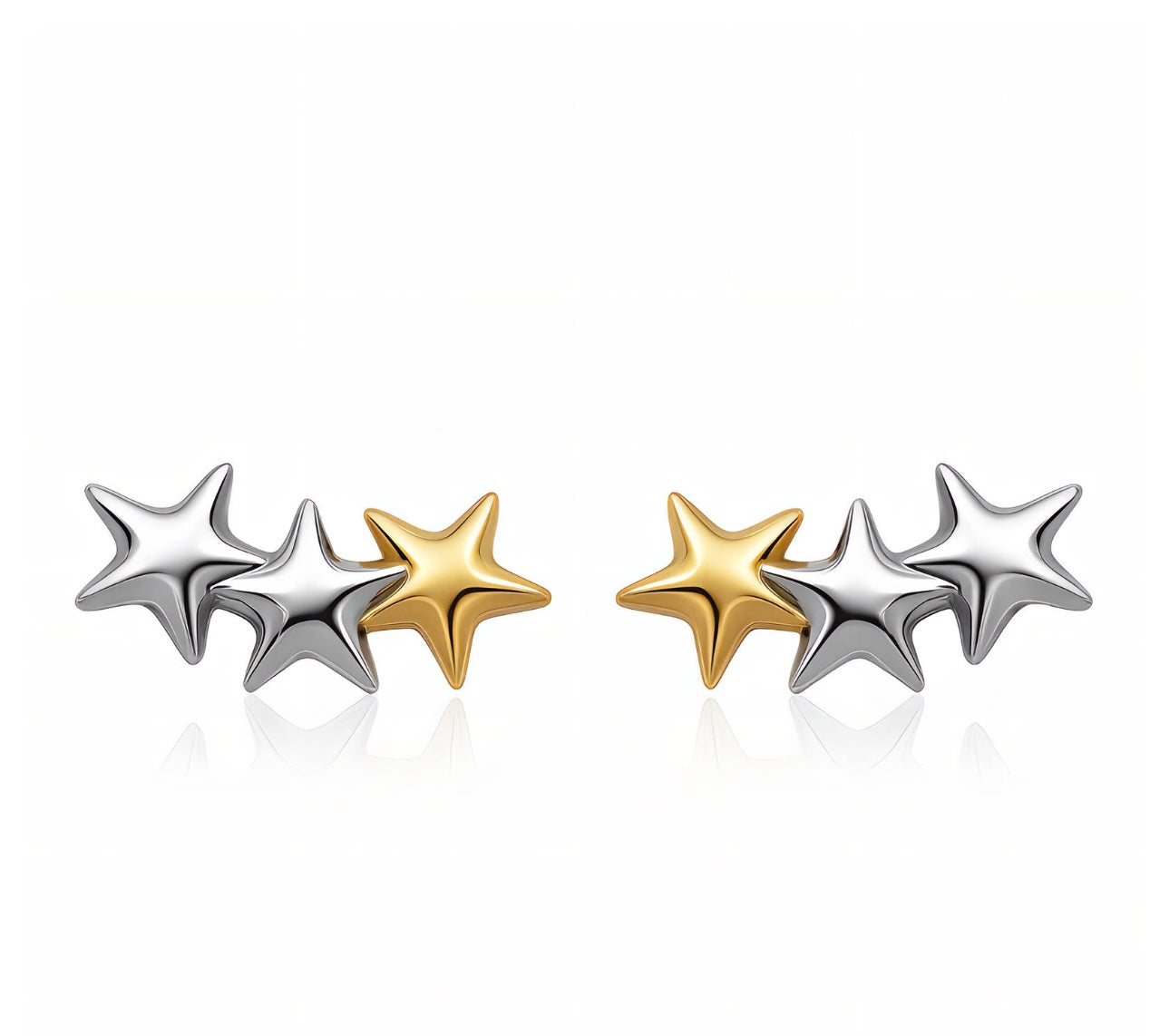 Triple Star Stud Earrings