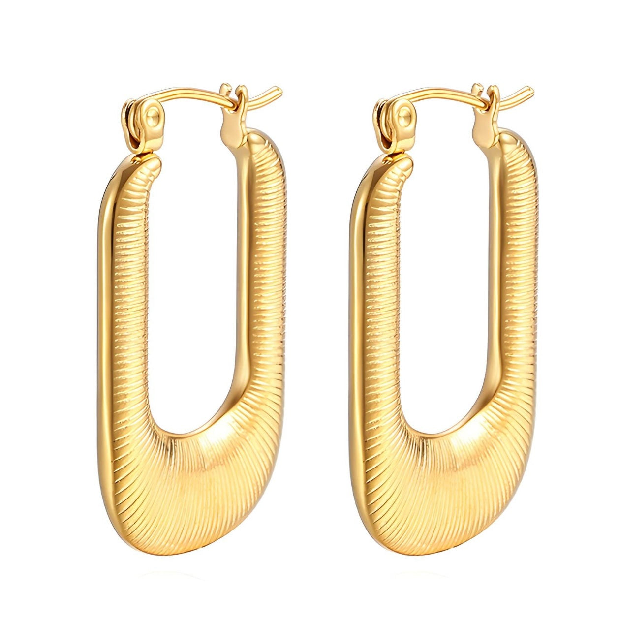 Sculpted Oval Hoop Earrings