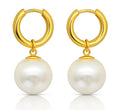 Pearl Drop Hoop Earrings