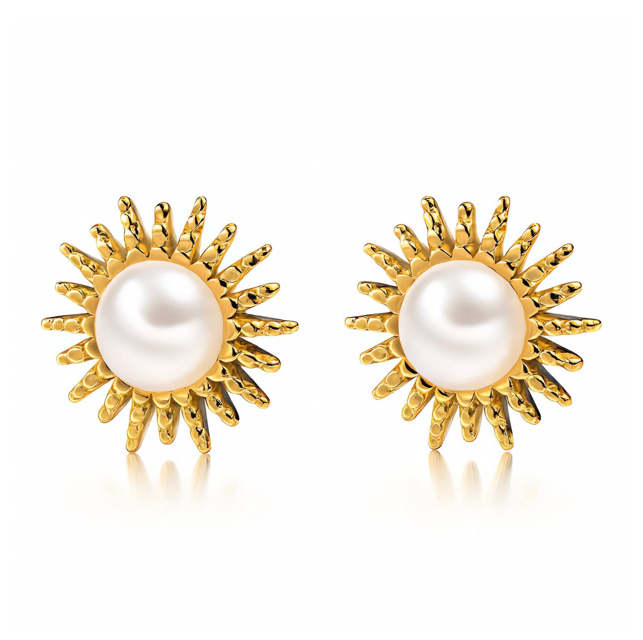 Sun Pearl Stud Earrings