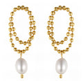 Golden Chain Pearl Drop Earrings