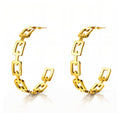 Golden Link Hoop Earrings