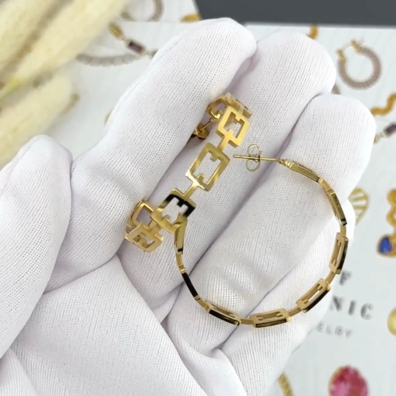 Golden Link Hoop Earrings
