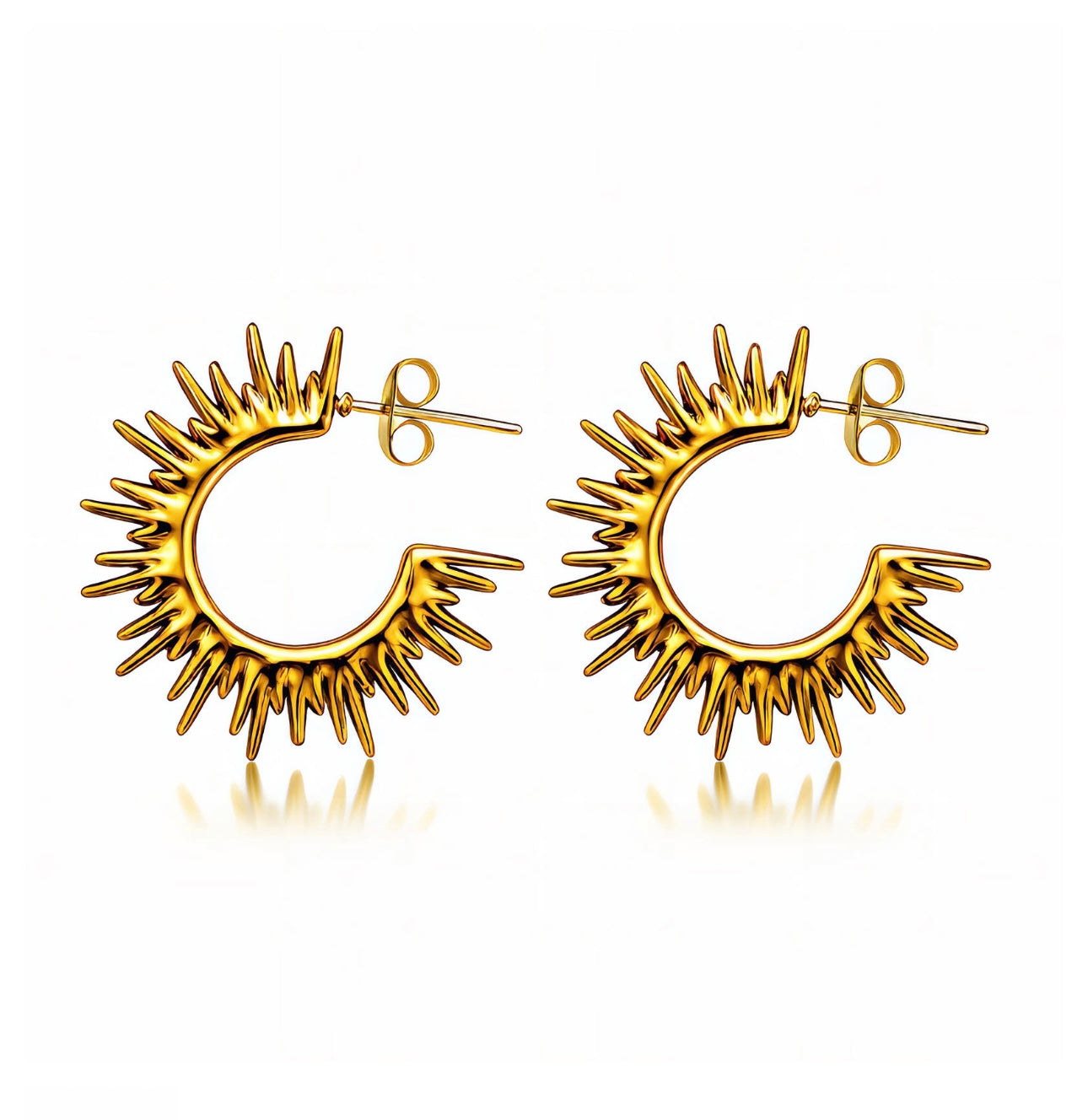 Spiked Crescent Hoop Earrings
