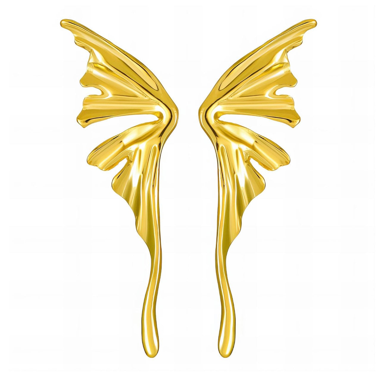 Golden Wing Drop Earrings