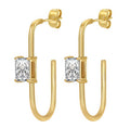 Crystal U-Hoop Earrings