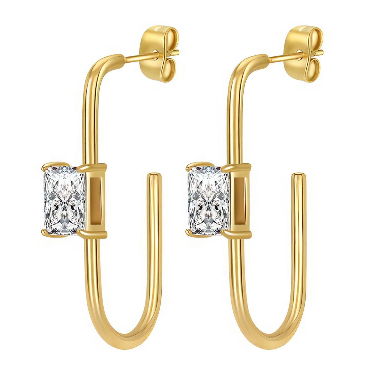 Crystal U-Hoop Earrings