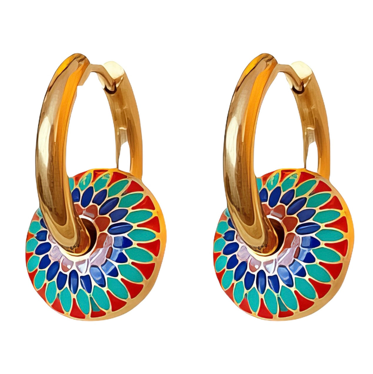 Color Mosaic Hoop Earrings